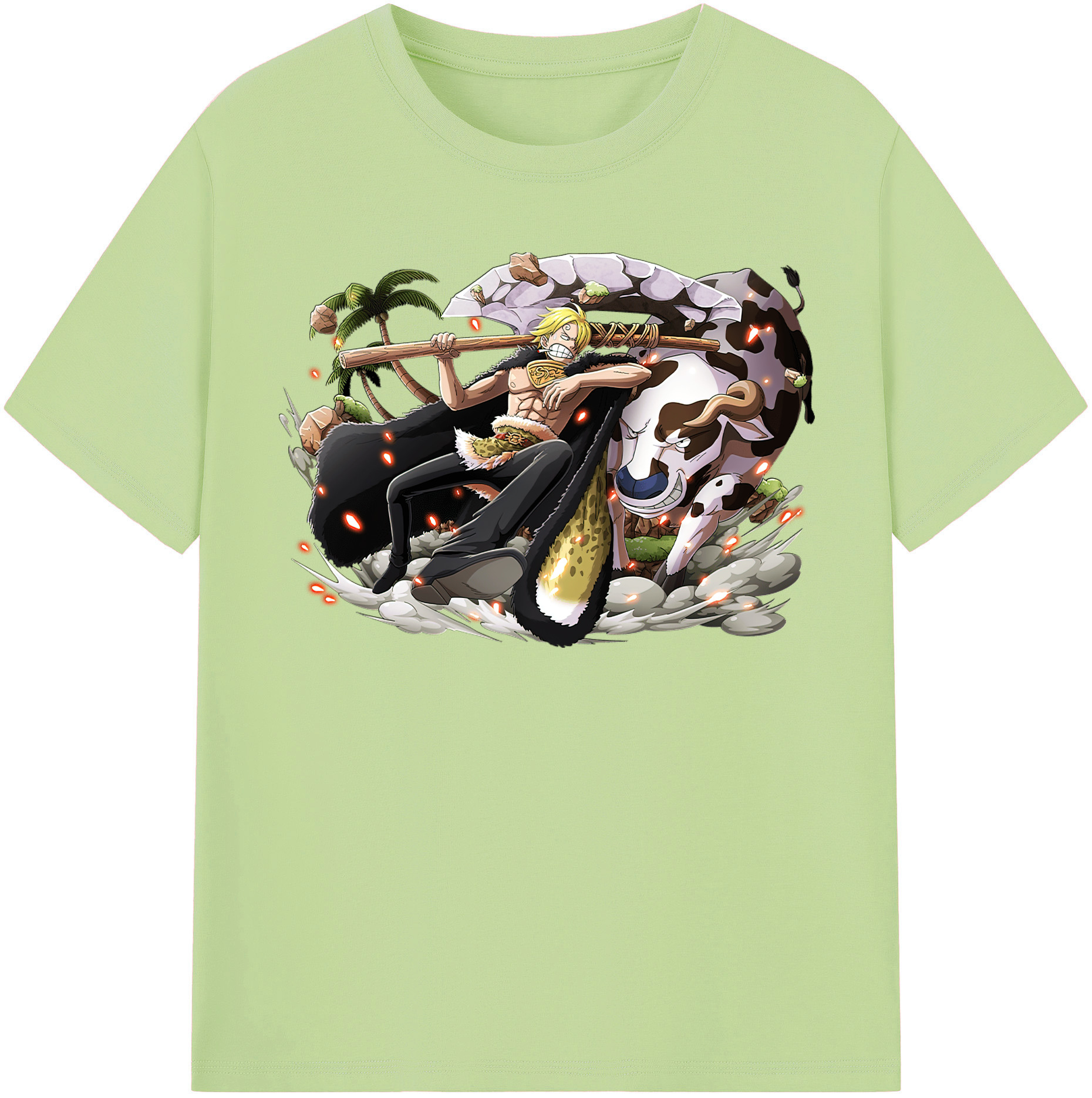 ワンピース サンジ ONE PIECE Sanji 綿100％半袖Tシャツ（フロントプリント）